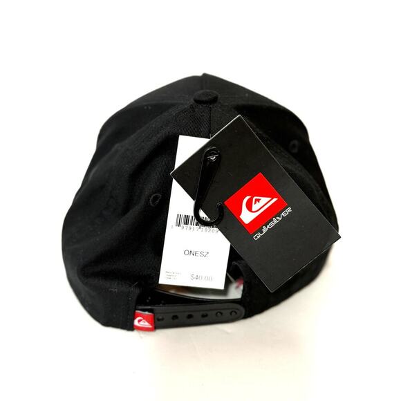 Quiksilver Black Trucker Hat Cap Original Surf Co Mountain Wave Patch Snapback - Picture 3 of 4